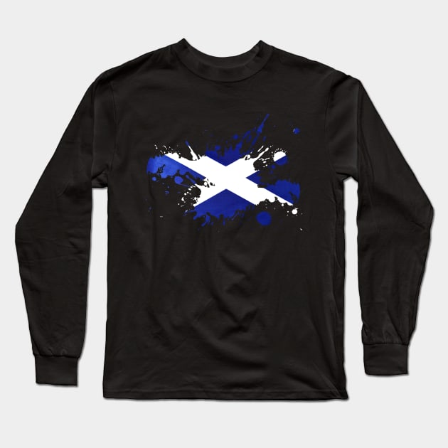 Scotland Flag Long Sleeve T-Shirt by GoldenGear